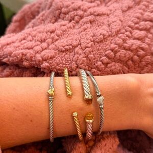 David Yurman CLASSIC CABLE HEART STATION BRACELET DIAMONDS. AUTHENTIC